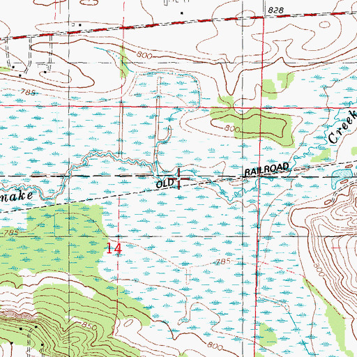 Topographic Map of Snake Creek Fen State Natural Area, WI