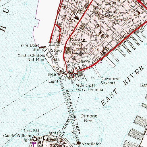 Topographic Map of Staten Island Ferry Terminal, NY