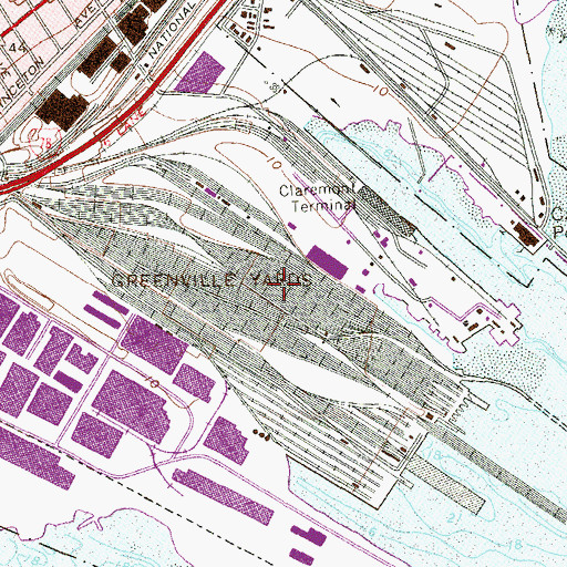 Topographic Map of Greenville Industrial Park, NJ