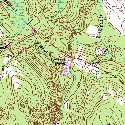 Topographic Map of Brousseous Brook, CT