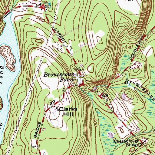 Topographic Map of Brousseous Pond, CT