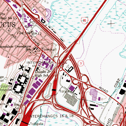 Topographic Map of Interchange 17, NJ