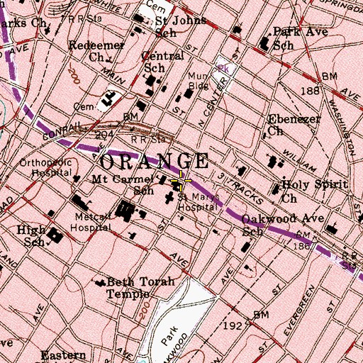 Topographic Map of Church of Our Lady of Mount Carmel, NJ