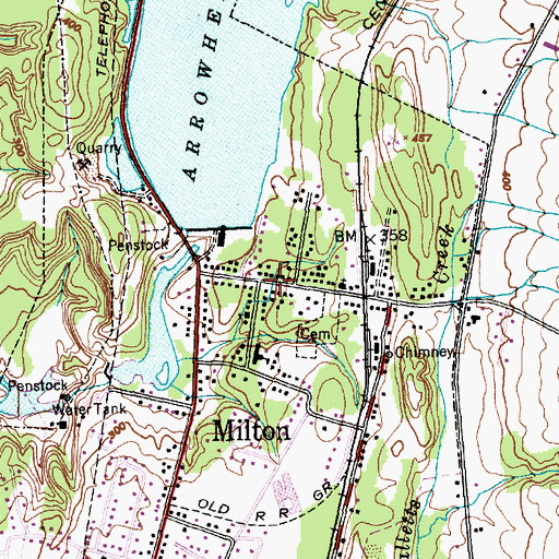 Topographic Map of Village of Milton (historical), VT
