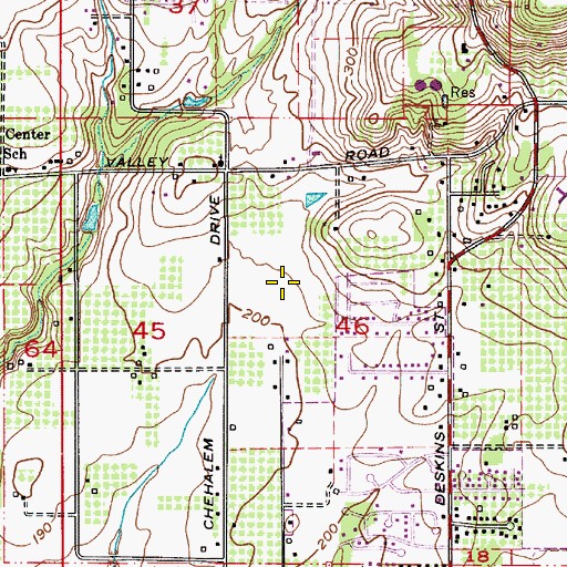 Topographic Map of Darnell Wright Softball Complex, OR