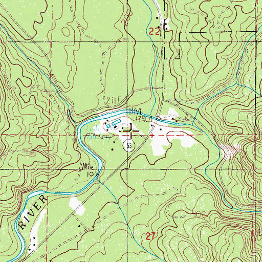 Topographic Map of North Fork Nehalem County Park, OR