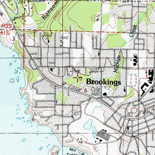 Topographic Map of Richards Street Park, OR