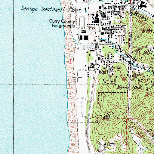 Topographic Map of South Beach Park, OR