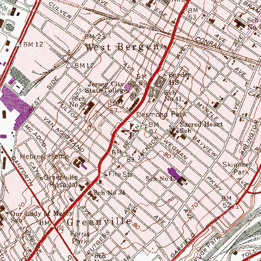 Topographic Map of Beth El Seventh Day Adventist Church, NJ