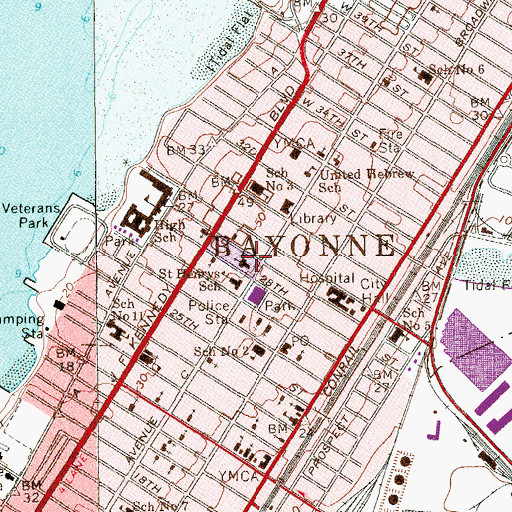 Topographic Map of Saint Henry's Roman Catholic Church, NJ