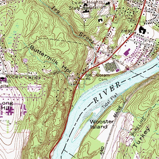 Topographic Map of Buttermilk Hollow, CT