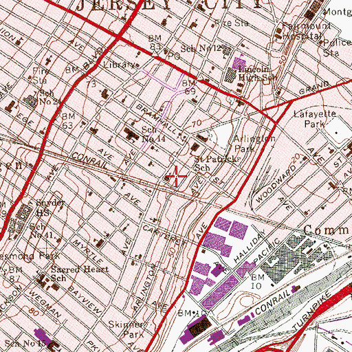 Topographic Map of Christ the King Catholic Church, NJ