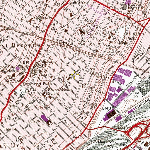 Topographic Map of Claremont - La Fayette United Church, NJ