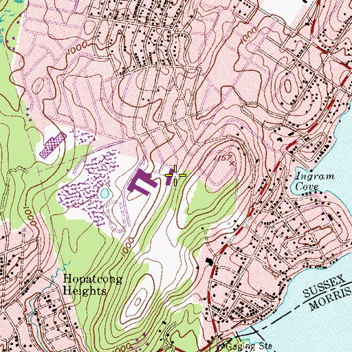 Topographic Map of Tulsa Trail Elementary School, NJ