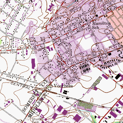 Topographic Map of Macedonia Church, NJ