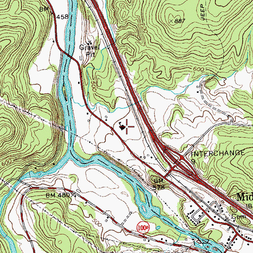 Topographic Map of Vermont State Police Troop A Middlesex Barracks, VT