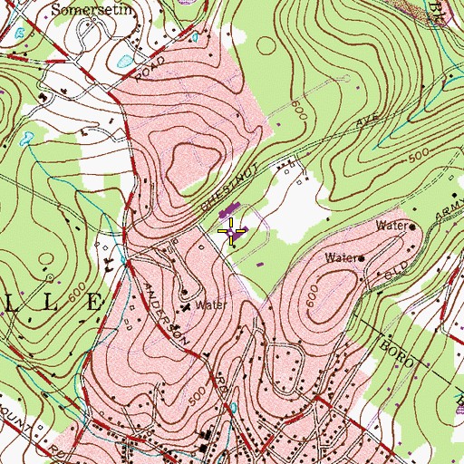 Topographic Map of Bedwell Elementary School, NJ