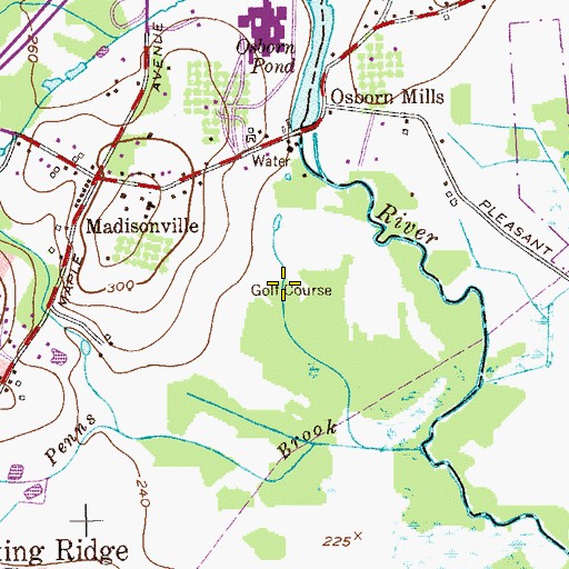 Topographic Map of Penn Brook Golf Course, NJ