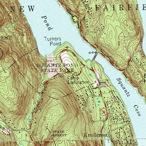 Topographic Map of Camp Ludington, CT