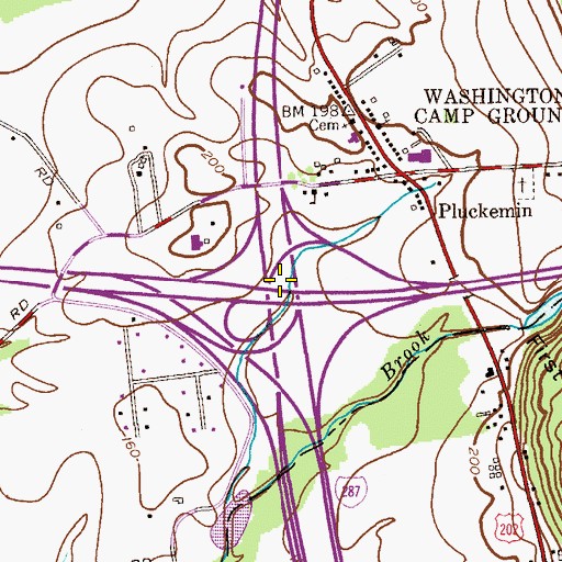 Topographic Map of Interchange 21, NJ