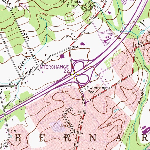 Topographic Map of Interchange 26, NJ