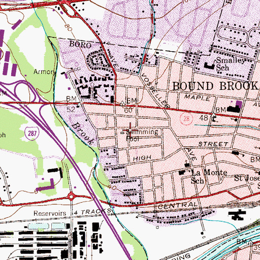 Topographic Map of Codrington Park, NJ