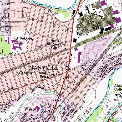 Topographic Map of Emmanuel Baptist Church, NJ