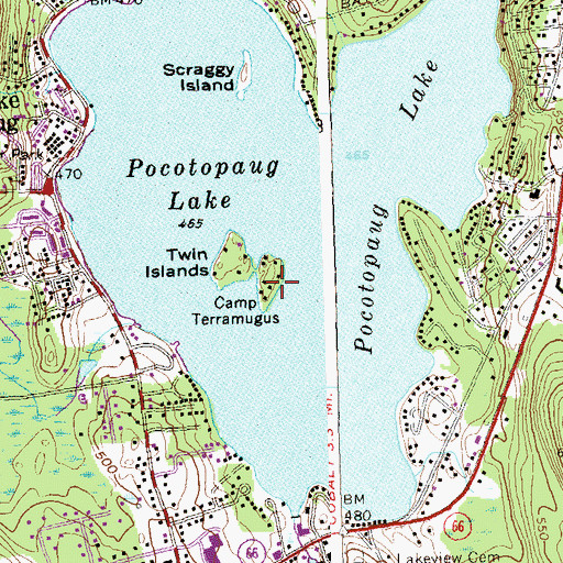 Topographic Map of Camp Terramugus, CT