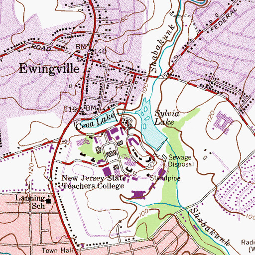 Topographic Map of Forcina Hall, NJ