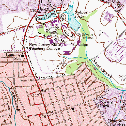 Topographic Map of Ackerman Park, NJ