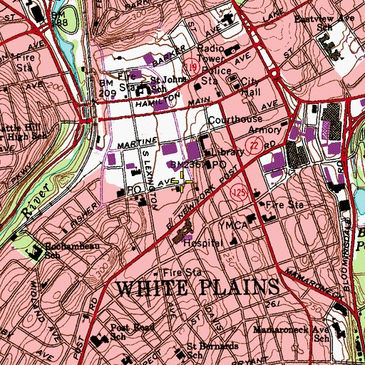 Topographic Map of Bethel Baptist Church, NY