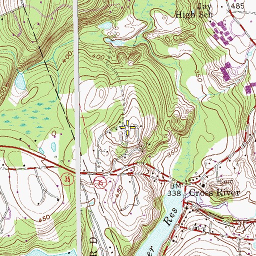 Topographic Map of Four Winds Westchester Campus, NY