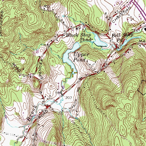 Topographic Map of Candlewood Hill Brook, CT