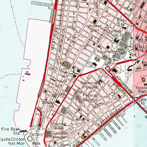 Topographic Map of Saint Paul's Church Cemetery, NY