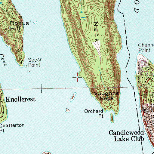 Topographic Map of Lake Candlewood, CT
