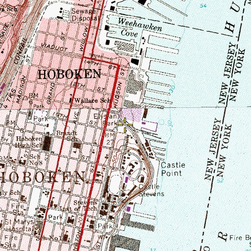Topographic Map of Elysian Park, NJ