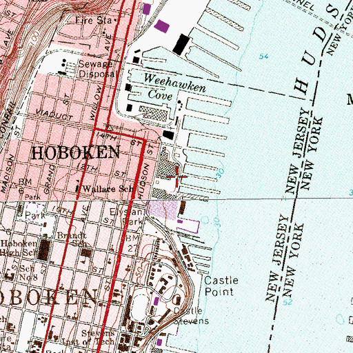 Topographic Map of Shipyard Park, NJ