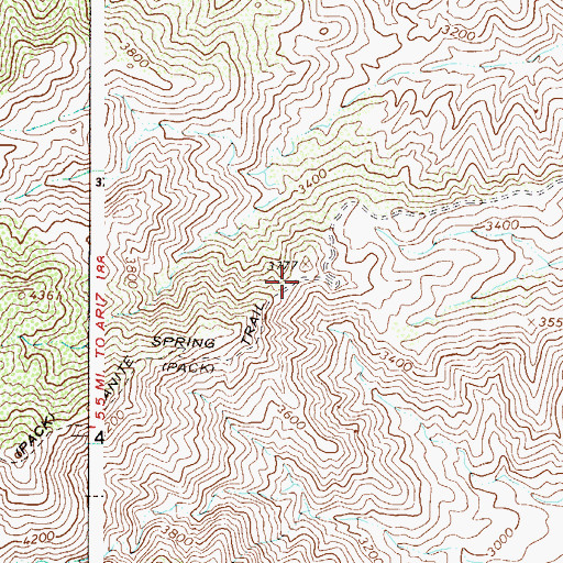 Topographic Map of Mills Ridge Trailhead, AZ