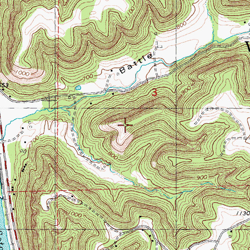 Topographic Map of Battle Bluff Prairie State Natural Area, WI