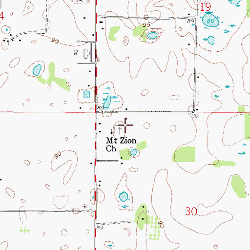 Topographic Map of Mount Zion Cemetery, FL