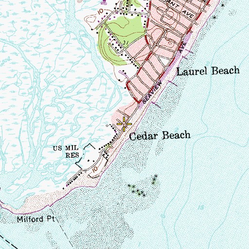 Topographic Map of Cedar Beach, CT