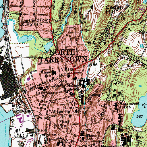 Topographic Map of Sleepy Hollow Village Hall, NY