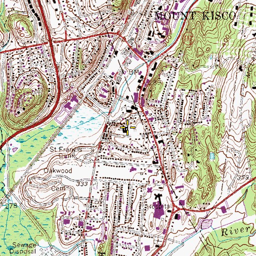 Topographic Map of Mount Kisco Elementary School, NY