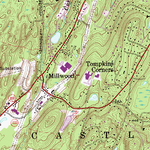 Topographic Map of West Orchard School, NY