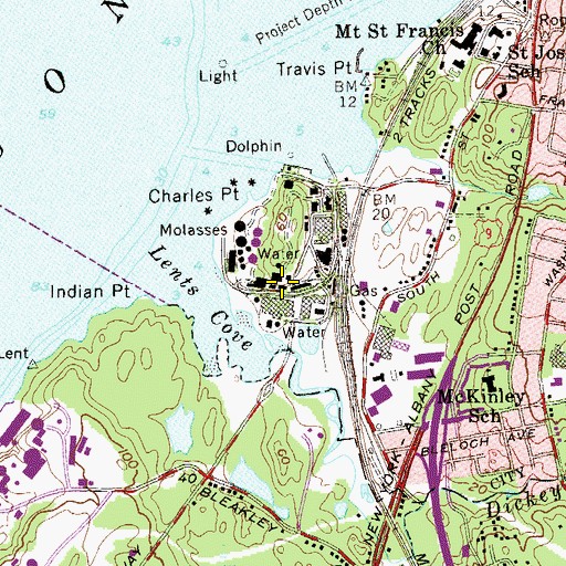 Topographic Map of Charles Point Industrial Park, NY