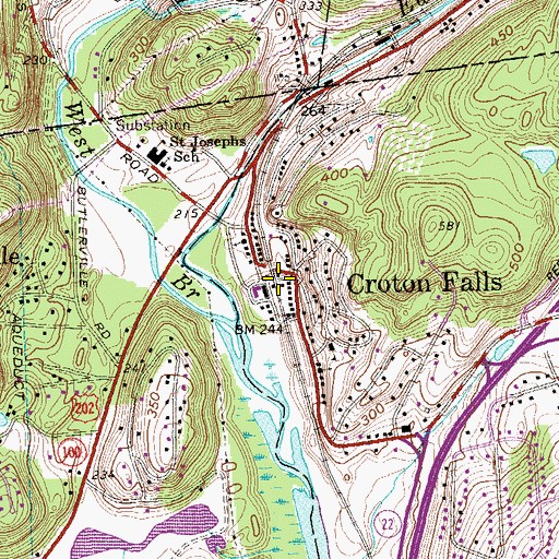 Topographic Map of Croton Falls Station, NY