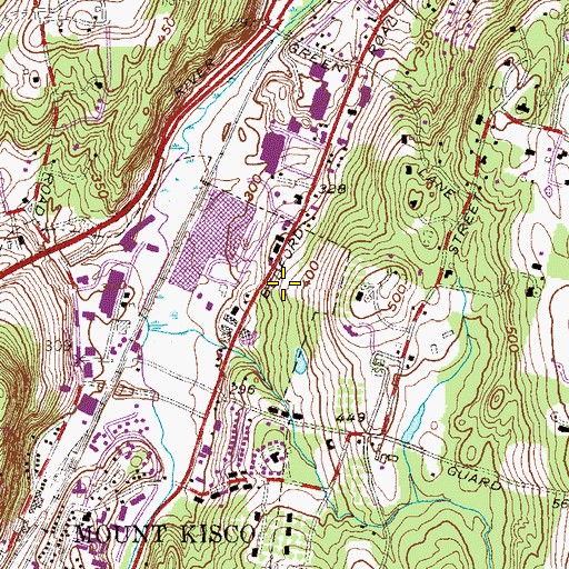 Topographic Map of Mount Kisco Square Shopping Center, NY