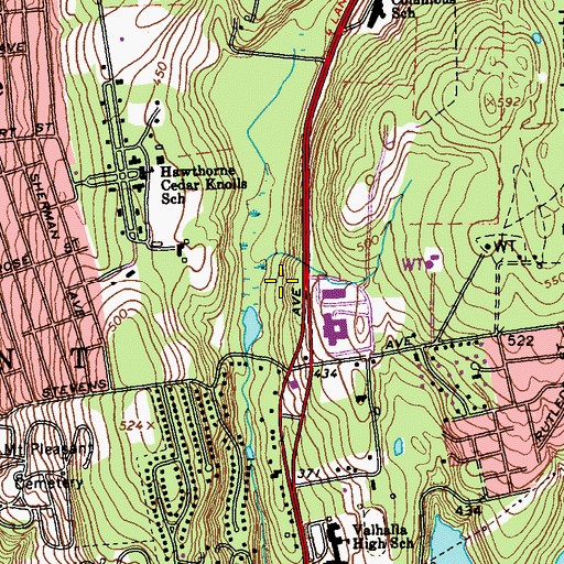 Topographic Map of The Summit at Westchester Shopping Center, NY