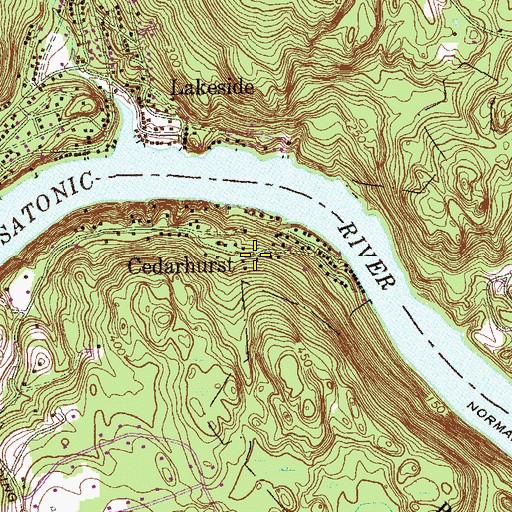 Topographic Map of Cedarhurst, CT