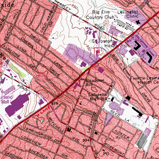 Topographic Map of Southside Technical Center, KY